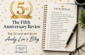 The Fifth Anniversary Review: Top 20 read articles in Andy Lin’s blog